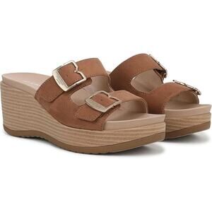 Dr. Scholl's Women's Cali Breeze Wedge Sandal Honey Brown 8 M NEW